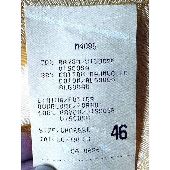 Mondi Yellow Short Sleeve Double Breasted Jacket Women's Size 46 - Picture 6 of 7